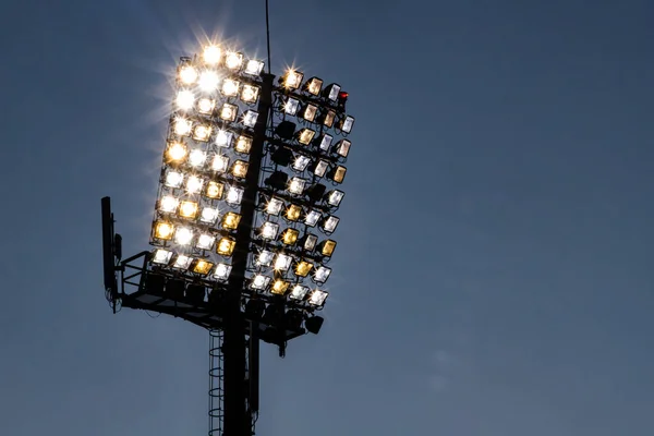 Stadium Lights Reflector Dark Blue Sky — Stock Photo, Image