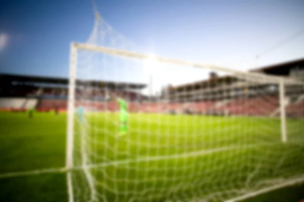 Blurred Background Soccer Game Empty Stadium — Stock Photo, Image