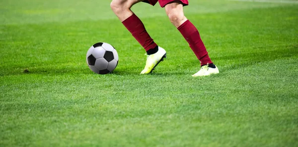 Voetbal Spel Achtergrond Speler Schoppen Voetbal — Stockfoto