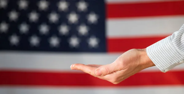 Empty American Flag Hands America Man Country Male Despair Finance — Stock Photo, Image