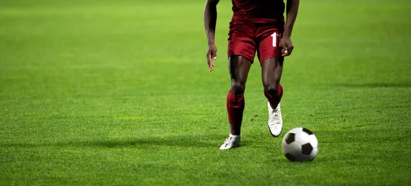 Bandera Los Jugadores Fútbol Juego Lucha Por Fútbol — Foto de Stock