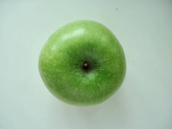 Одиночне Зелене Яблуко Або Ізольоване Зелене Яблуко — стокове фото