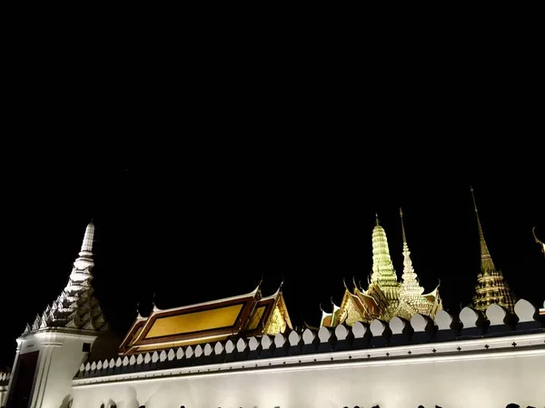 Wat Phra Kaew Marco Tailândia Noite — Fotografia de Stock