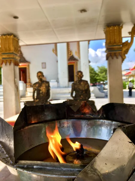 Flame Faith Respect Buddhism — Stock Photo, Image