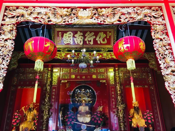 Kínai Buddha Dragon Kammalawat Temple Bangkok Thaiföld — Stock Fotó