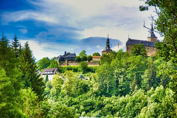 Burg Lauenstein Frankenwald Bayern Mittelalterliche Bergburg Auf 550 Seehöhe Über — Stockfoto