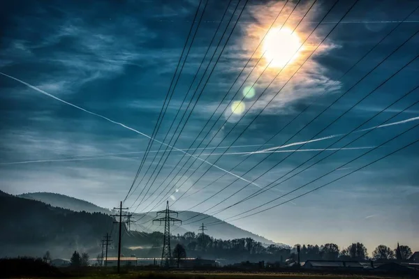 屋外の送電線 — ストック写真