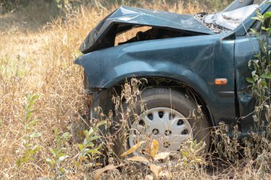 Crash, bir bahçe ve ağaç kapağı Park araba enkazından zarar