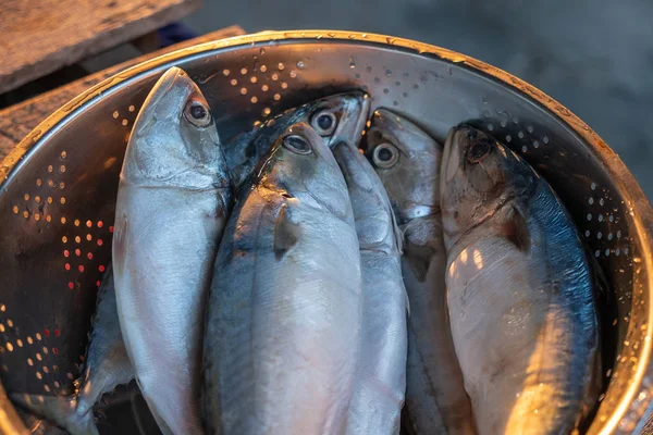 Makrill Trä Bord Och Solen Ljus — Stockfoto