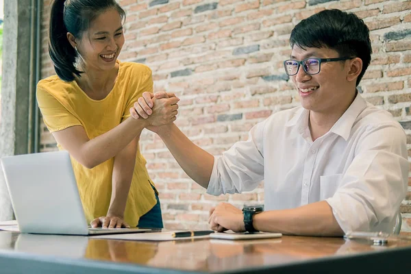 Trabajo Equipo Únete Hands Support Together Concept Equipo Empresarial Coworker — Foto de Stock