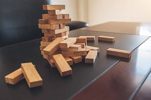 Problem Solving Business Can Stop Effect Dominoes Continuous Toppled Business — Stock Photo, Image