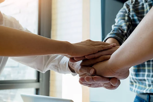 Trabajo Equipo Únete Hands Support Together Concept Equipo Empresarial Coworker — Foto de Stock