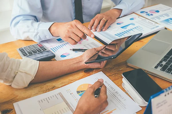 Business Advisor Analyzing Financial Figures Denoting Progress Internal Revenue Service — Stock Photo, Image