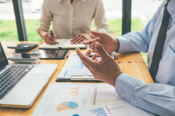 Business Advisor Analyzing Financial Figures Denoting Progress Internal Revenue Service — Stock Photo, Image