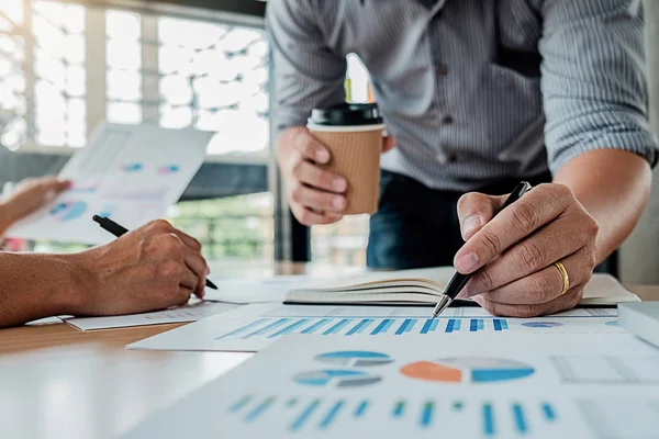 Start Partners Working Casual Clothes Discussing Ideas New Strategy Development — Stock Photo, Image