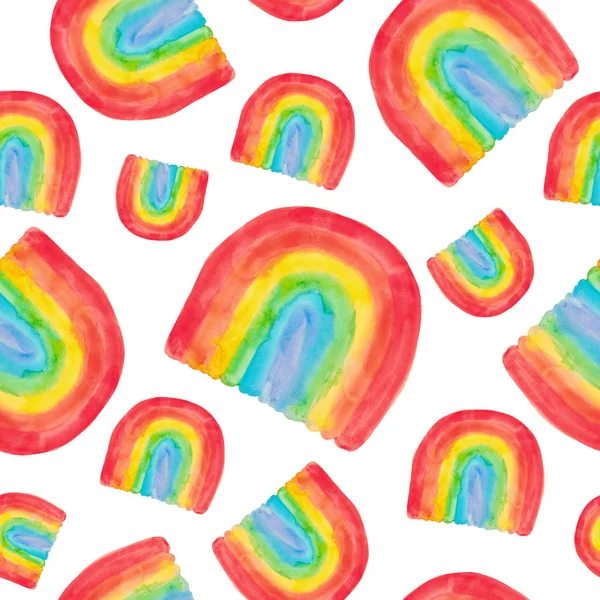 Naadloos patroon. Illustratie van handgeschilderde aquarel decoratieve Rainbow element voor behang stof ontwerp posterpapier composities — Stockfoto