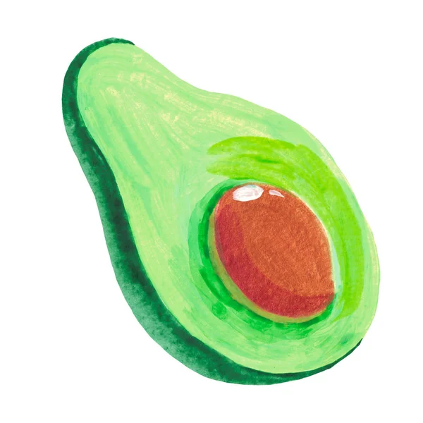 Авокадо в контексте акварельной иллюстрации — стоковое фото