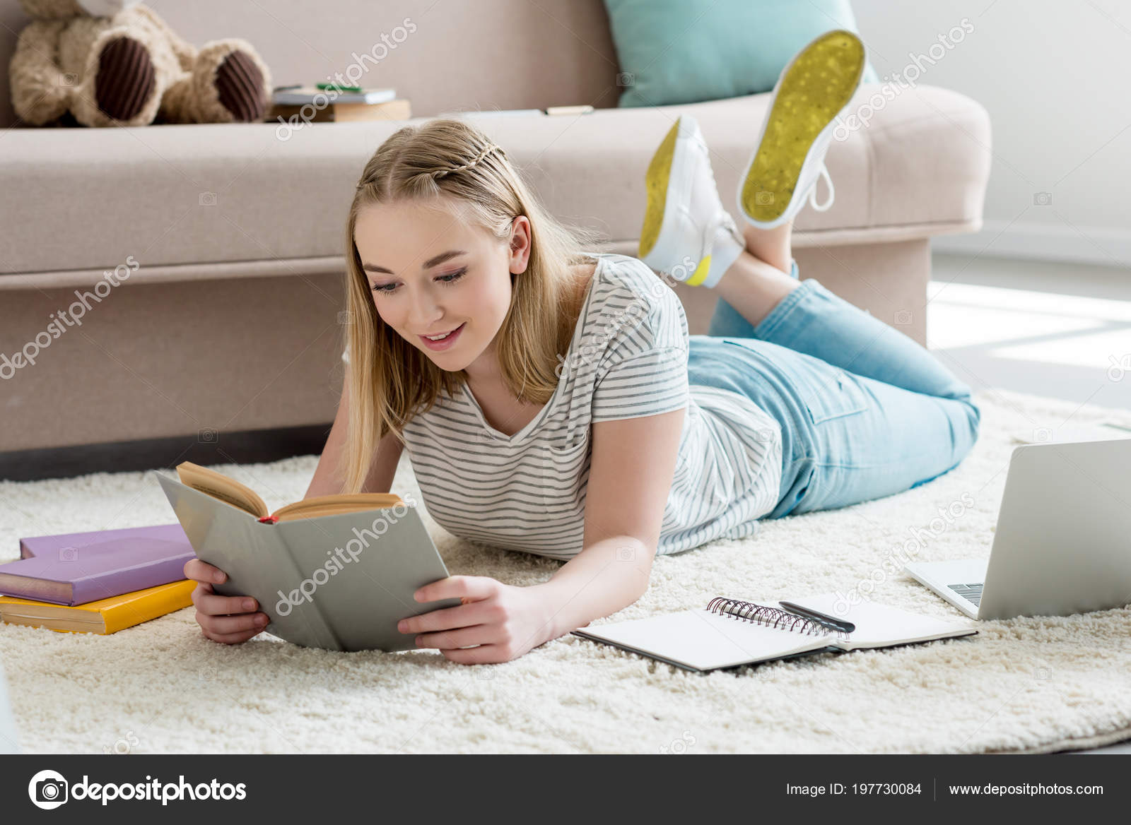 reading on the floor