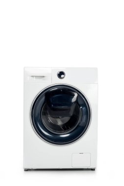 closed automatic washing machine isolated on white clipart