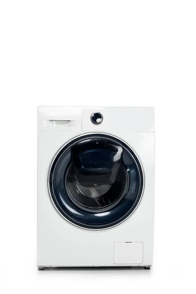 Geschlossene Automatische Waschmaschine Isoliert Auf Weiß — Stockfoto