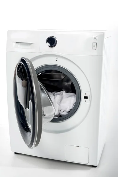 Open Washing Machine Clothes White — Stock Photo, Image