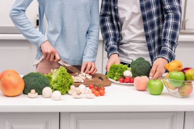 birlikte sağlıklı vejetaryen yemek pişirme çift doz kırpılmış