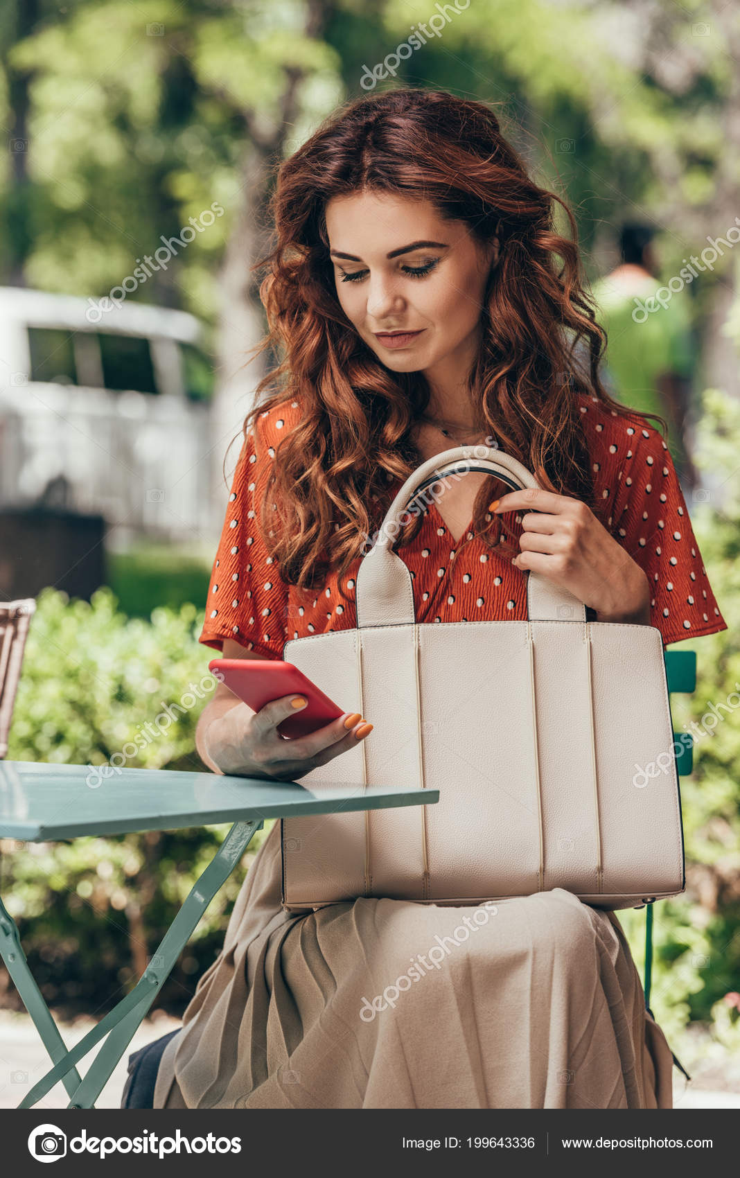Woman with bag sale
