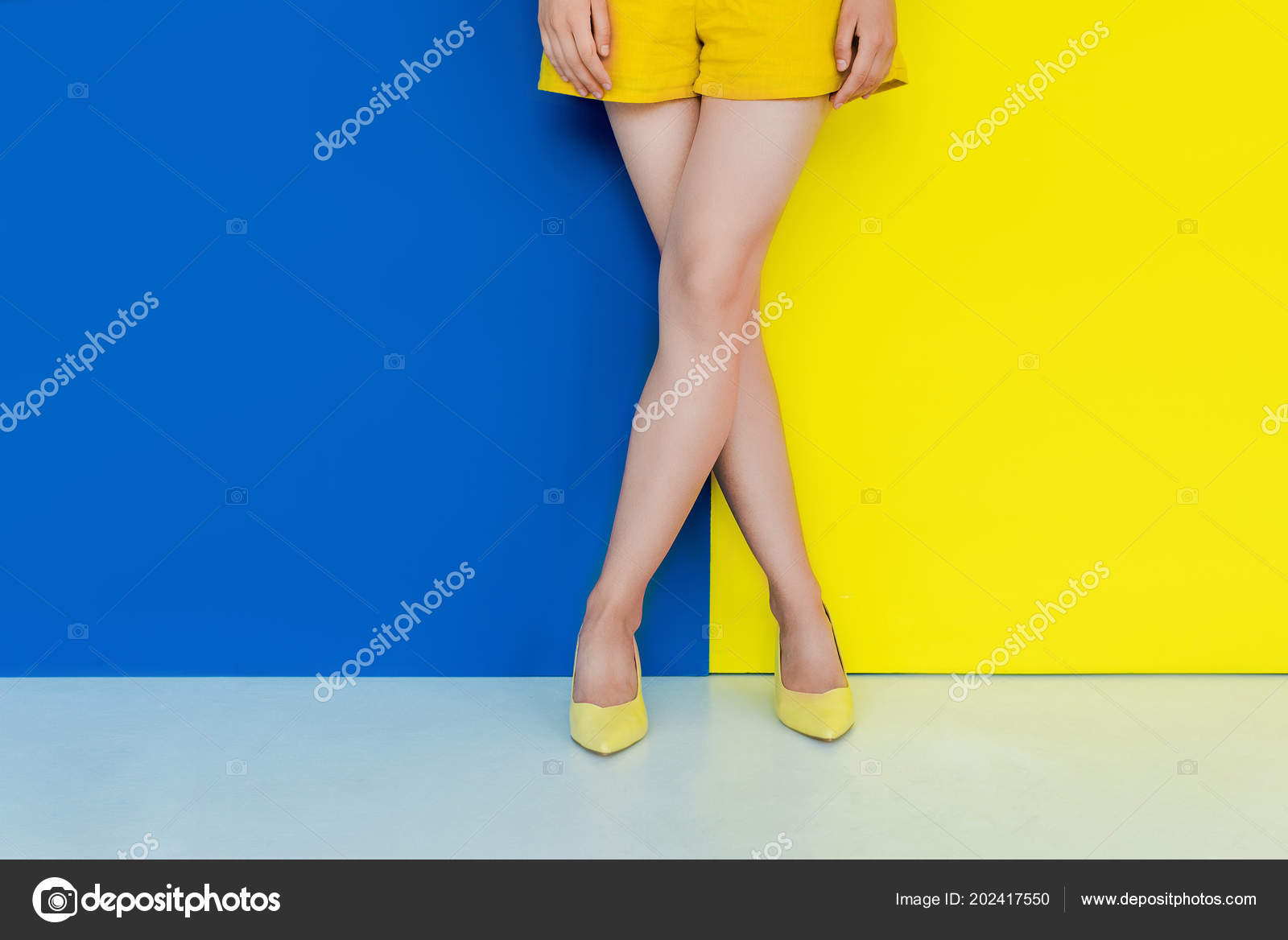 Cropped View Female Legs Yellow Shoes Blue Yellow Background Stock Photo Image By C Igorvetushko Cropped View Female Legs Yellow Shoes Blue Yellow Background Stock Photo Image By C Igorvetushko