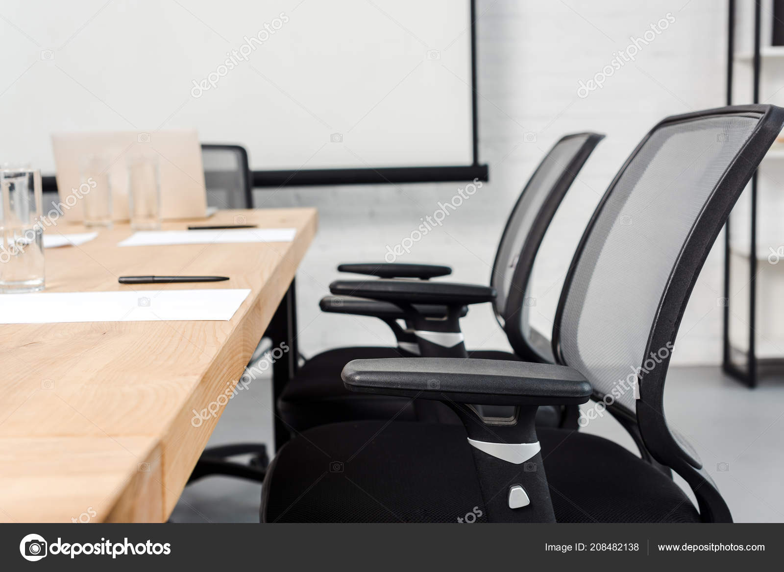 Close Shot Chair Standing Conference Hall Modern Office
