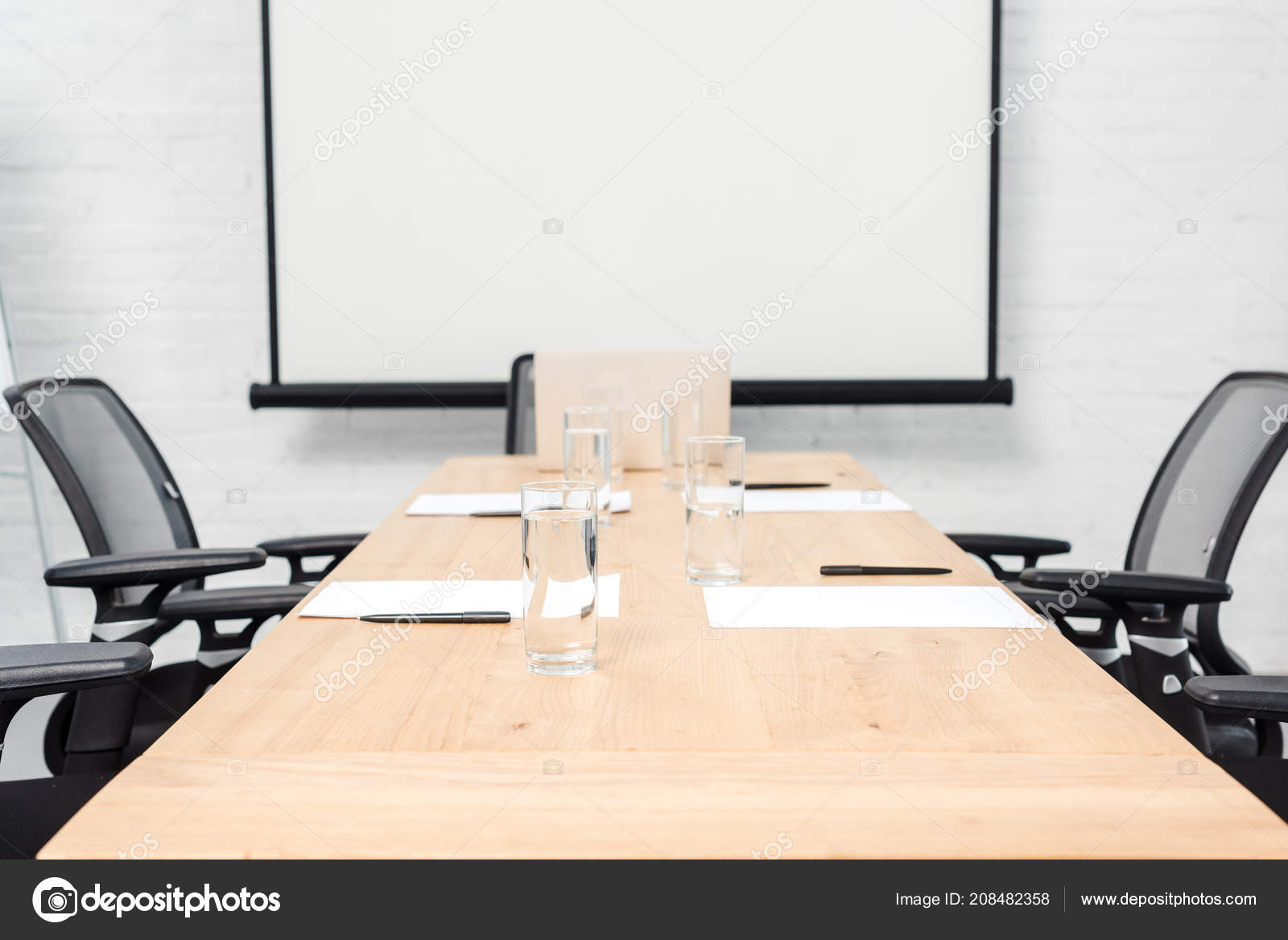 Interior Empty Conference Hall Blank Presentation Board