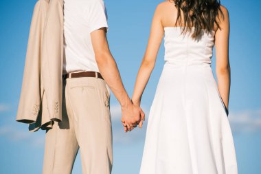 Arkadan Görünüş düğün çift elele