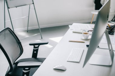 bilgisayar, Masa ve sandalye ışık modern ofis