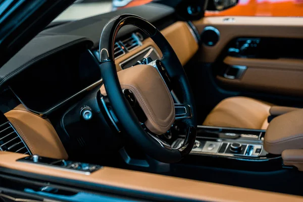 Szelektív Összpontosít Luxus Autó Autó Ülés — Stock Fotó