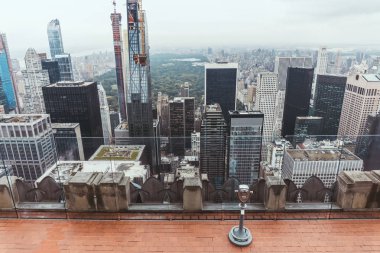 new york City, ABD gözlem güverte üzerinde işletilen dürbün yüksek açılı görünüş