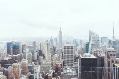 Картина, постер, плакат, фотообои "aerial view of architecture on new york city, сша картины модульныеl архитектур природа", артикул 231333548