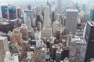 aerial view of architecture on new york city, usa clipart