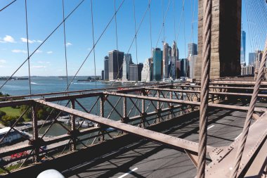 manhattan new york, ABD brooklyn Köprüsü'nden kentsel sahne