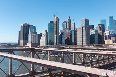 manhattan new york, ABD brooklyn Köprüsü'nden kentsel sahne