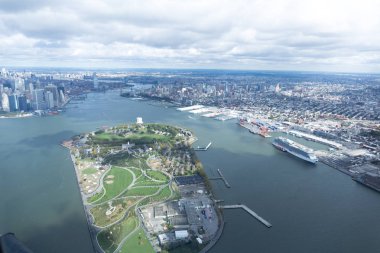 Atlantik Okyanusu ve new york City, ABD havadan görünümü