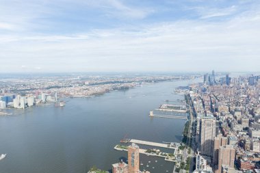 new york binalar ve Atlantik Okyanusu, ABD havadan görünümü