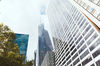 low angle view of skyscrapers in new york, usa clipart