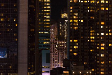new york şehrinin kentsel sahne gece, ABD