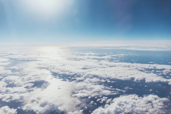 view of blue cloudy sky as background