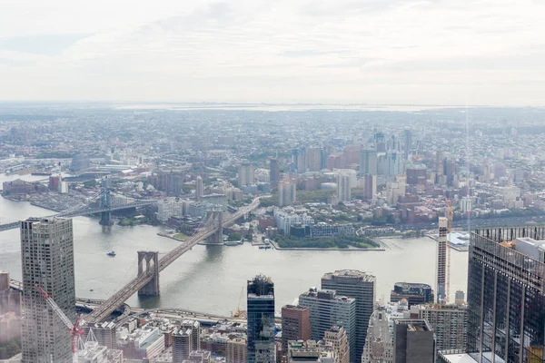 Αεροφωτογραφία Του Μανχάταν Και Μπρούκλιν Γέφυρα Στη Νέα Υόρκη Ηπα — Φωτογραφία Αρχείου