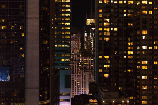 Escena Urbana Ciudad Nueva York Noche — Foto de Stock