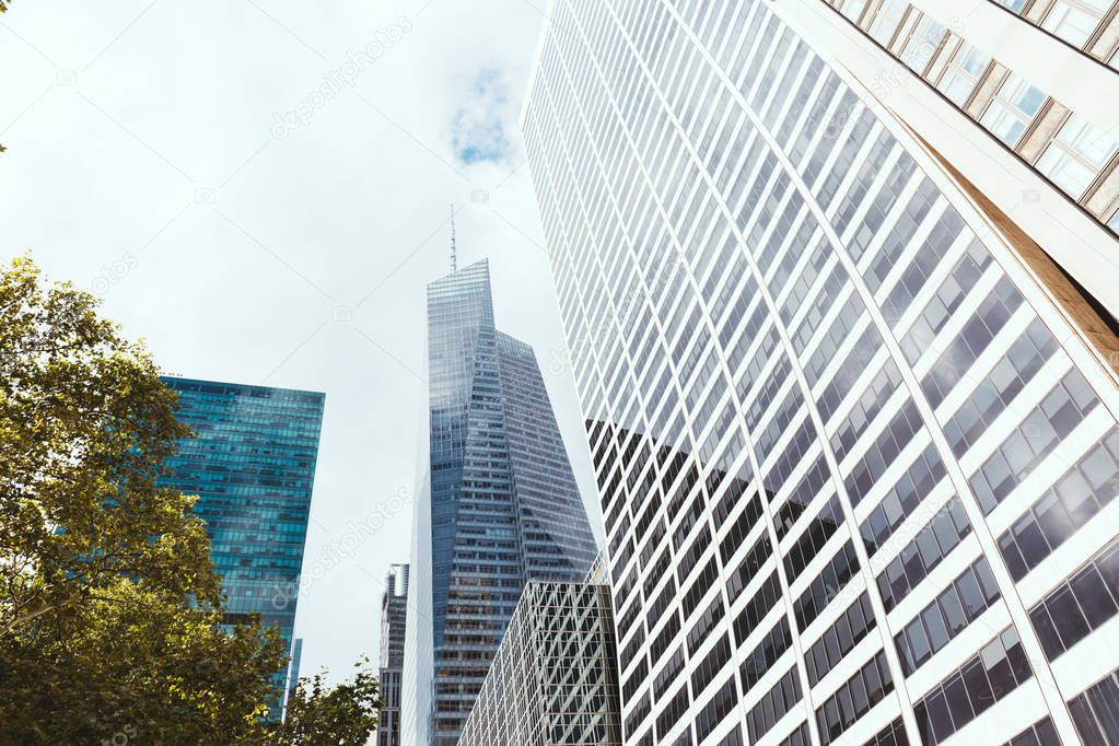 low angle view of skyscrapers in new york, usa