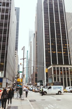 New York, ABD - 8 Ekim 2018: kentsel sahne gökdelenler new york City, ABD ile