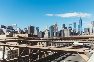 Manhattan, New York, ABD - 8 Ekim 2018: görünüm Manhattan'brooklyn Köprüsü, new york, ABD