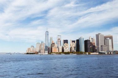Manhattan, New York, ABD - 8 Ekim 2018: güzel manzarasına manhattan ve Atlantik Okyanusu, new york, ABD