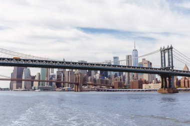 Manhattan, New York, ABD - 8 Ekim 2018: ABD new York'ta manhattan ve brooklyn Köprüsü'nün güzel manzara